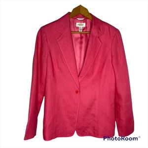 Talbots Irish linen pink single button blazer size 6